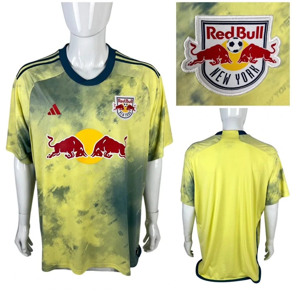 Adidas Red Bull New York Mens 3XL Jersey Yellow Slim Fit Soccer Daniel Patrick - Picture 1 of 14